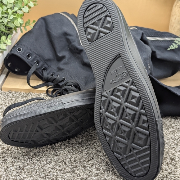 Converse Chuck Taylor All Star Wms Size 11 Knee High Black Lace Up Shoes Mens 9 - Picture 5 of 6